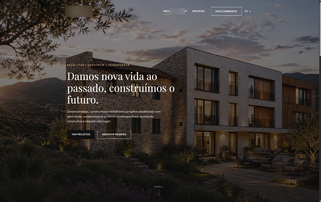 Website de Reabilitação e Construção Imobiliária desenvolvido pela SALVONODIGITAL